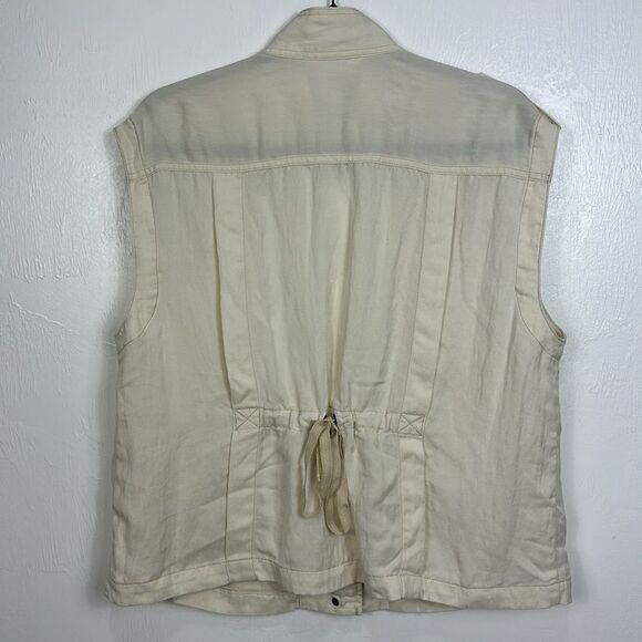 By Anthropologie Safari Outdoor Utility Vest In Cream Size M - Picture 2 of 7